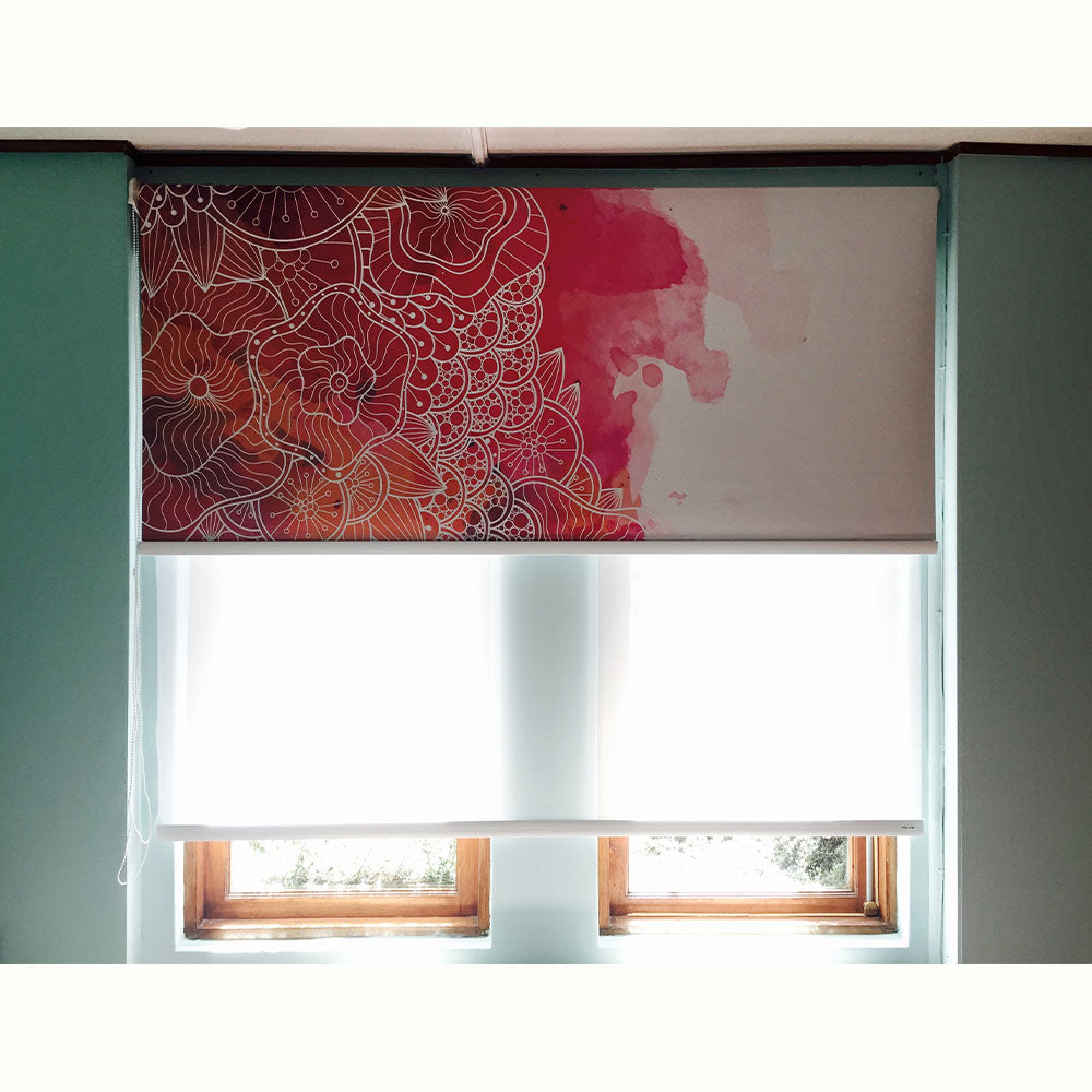 ROLLER ESTAMPADO ANEMONAS ACUARELA ANARANJADA