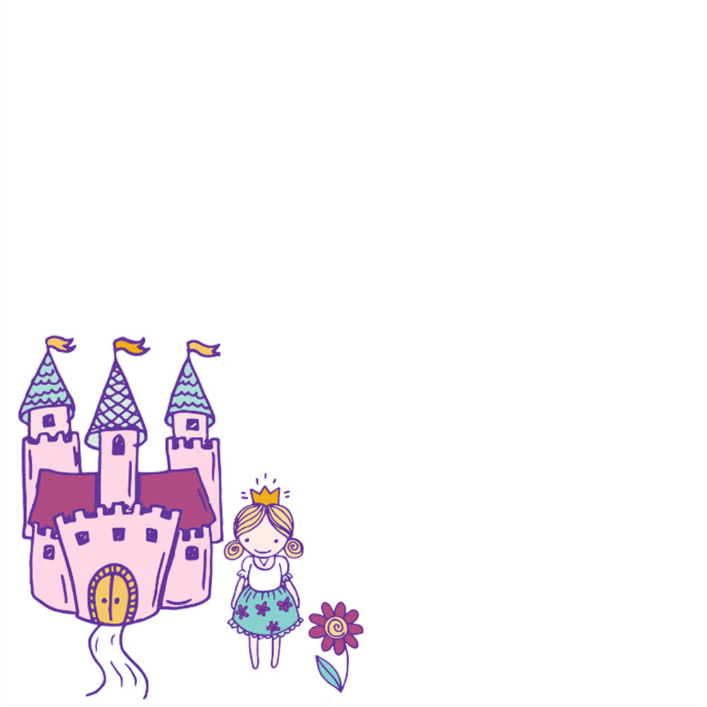 ROLLER ESTAMPADO CASTILLO PRINCESA ACUARELA BLANCO