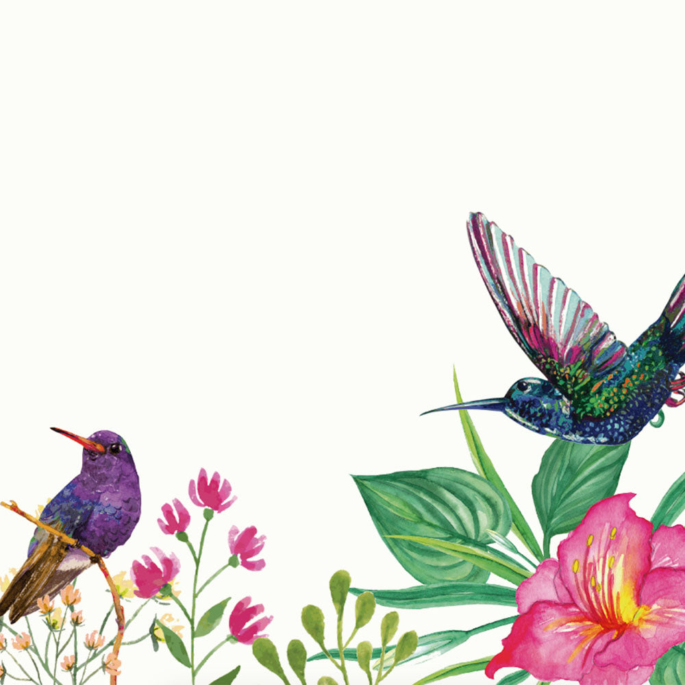 ROLLER ESTAMPADO COLIBRI FLORES ACUARELA