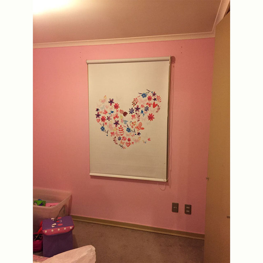 ROLLER ESTAMPADO CORAZÓN FLORAL ACUARELA