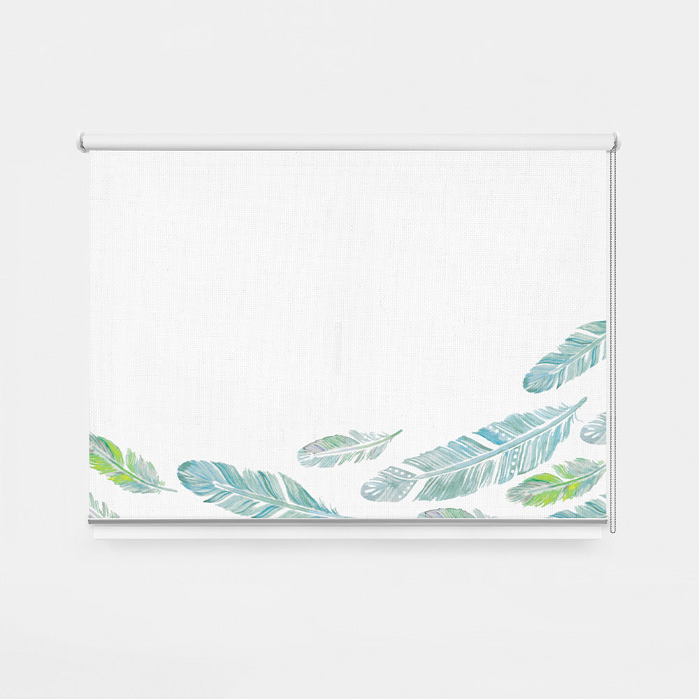 ROLLER ESTAMPADO PLUMAS TURQUESA