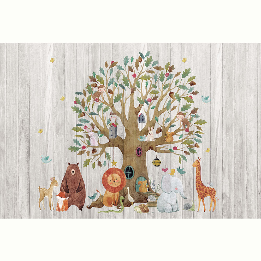ANIMALES CASA DEL ARBOL TABLAS GRIS