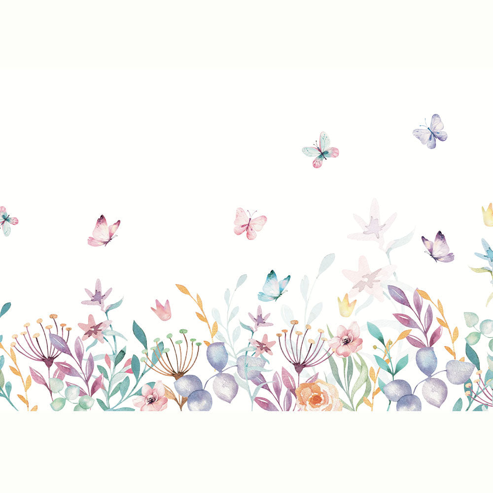 CAMPO DE FLORES CON MARIPOSAS