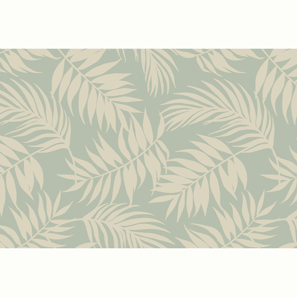 HOJAS BEIGE FONDO TURQUESA