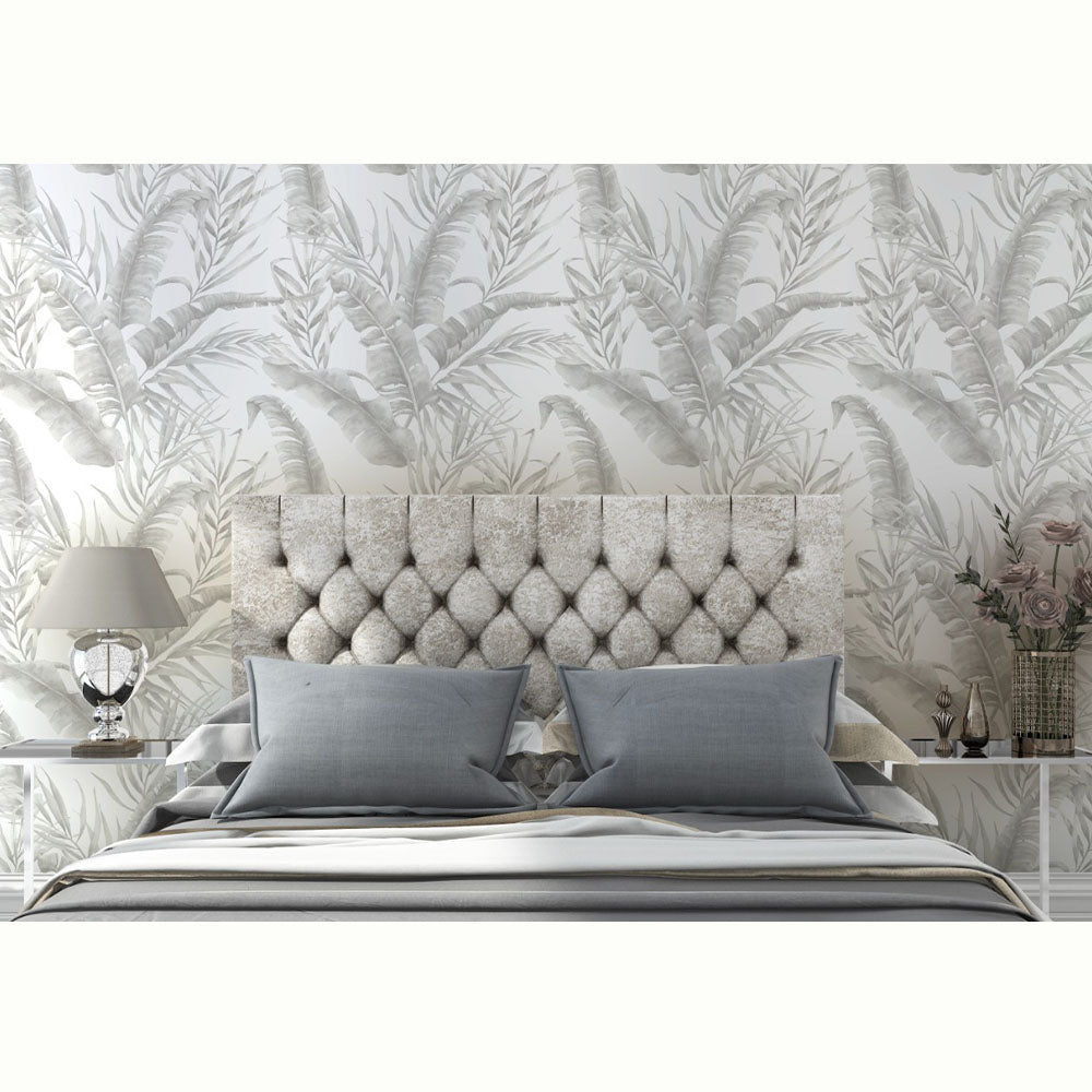 HOJAS TROPICALES GRISES PATTERN