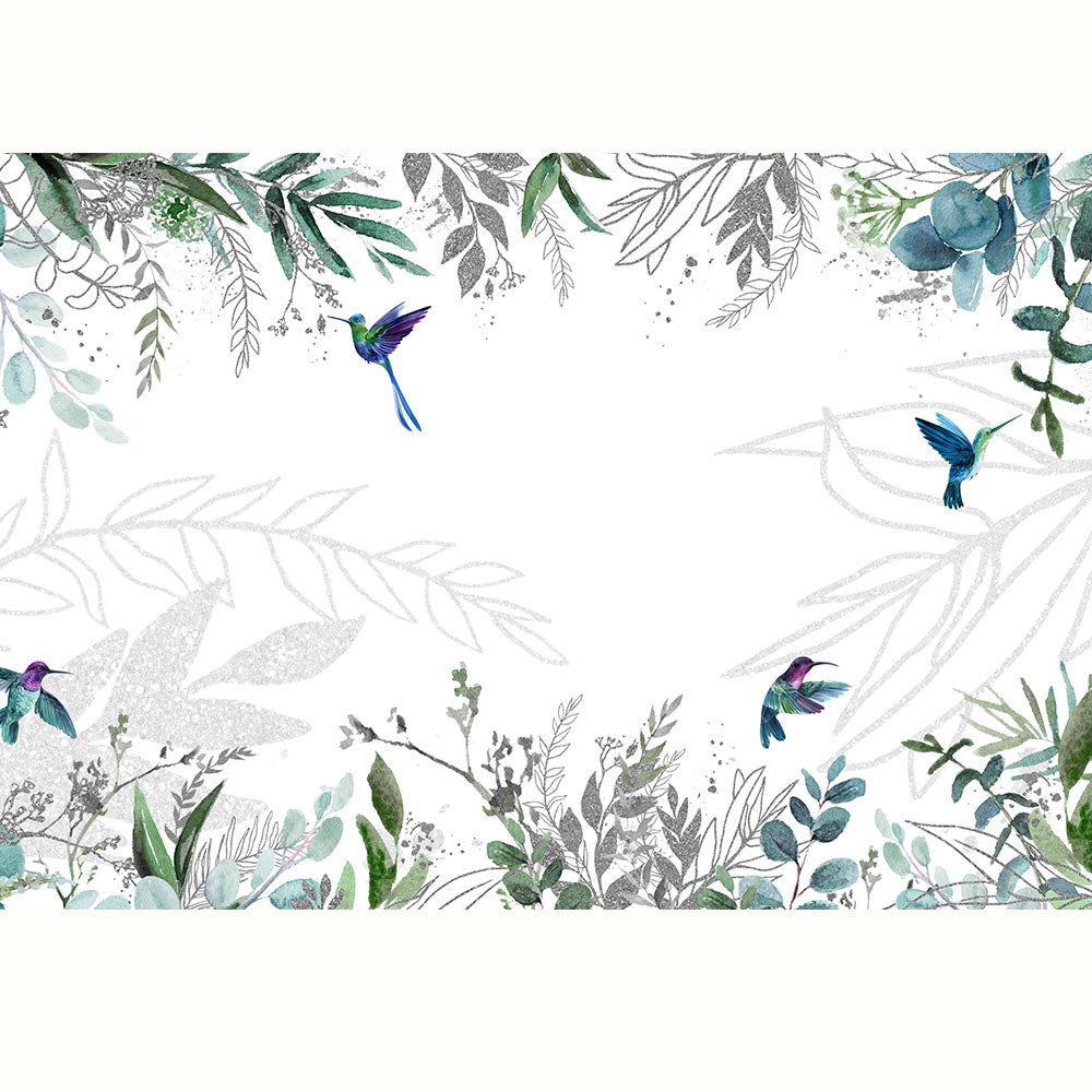 JARDIN FLOTANTE DE COLIBRIES VERDE AZUL