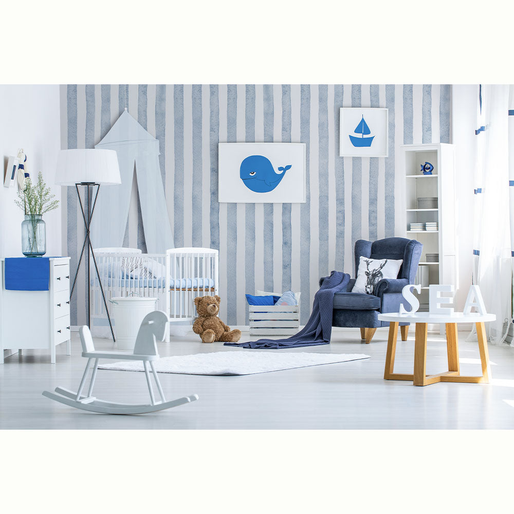 LINO RAYAS VERTICALES AZUL CLARO