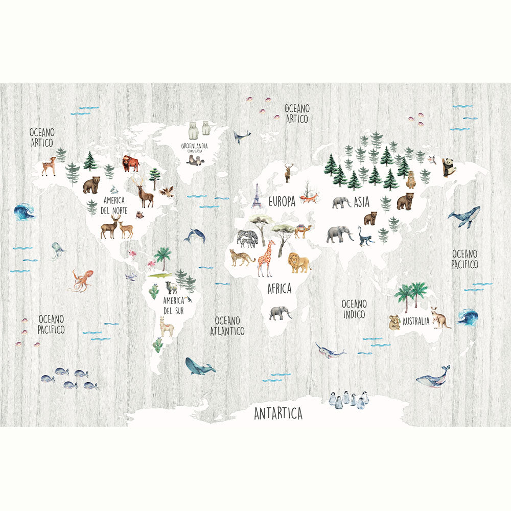 MAPA ANIMALITOS FONDO MADERA