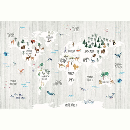 MAPA ANIMALITOS FONDO MADERA