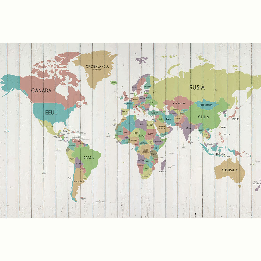 MAPA CON FONDO MADERA