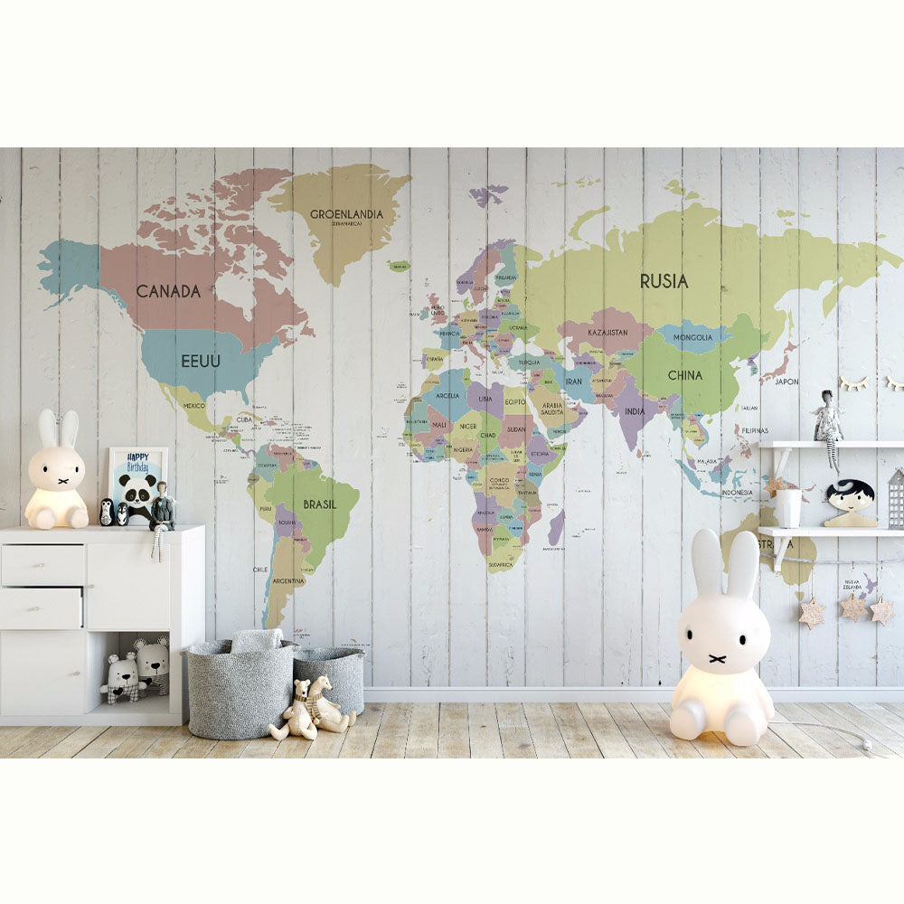 MAPA CON FONDO MADERA