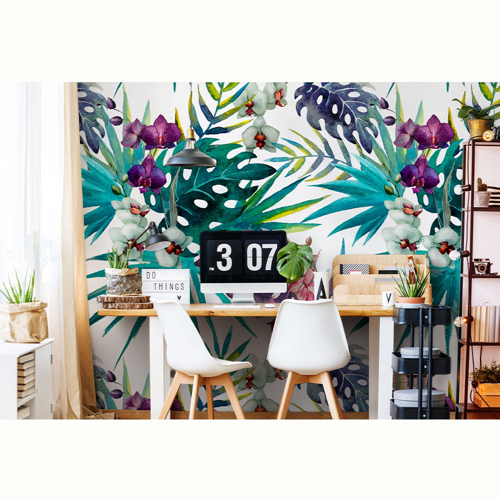 SELVA FLORAL FONDO BLANCO