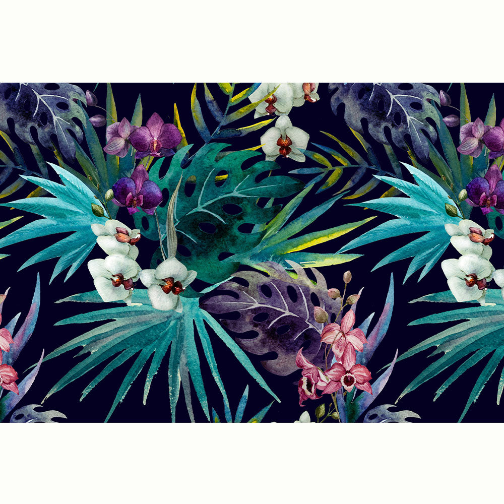 SELVA FLORAL FONDO NEGRO