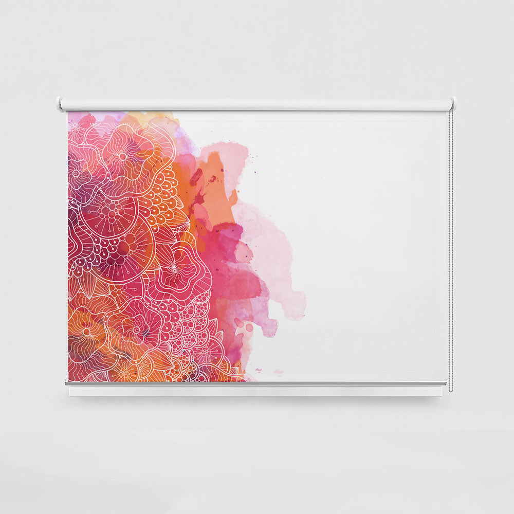 ROLLER ESTAMPADO ANEMONAS ACUARELA ANARANJADA