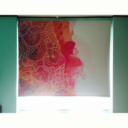 ROLLER ESTAMPADO ANEMONAS ACUARELA ANARANJADA