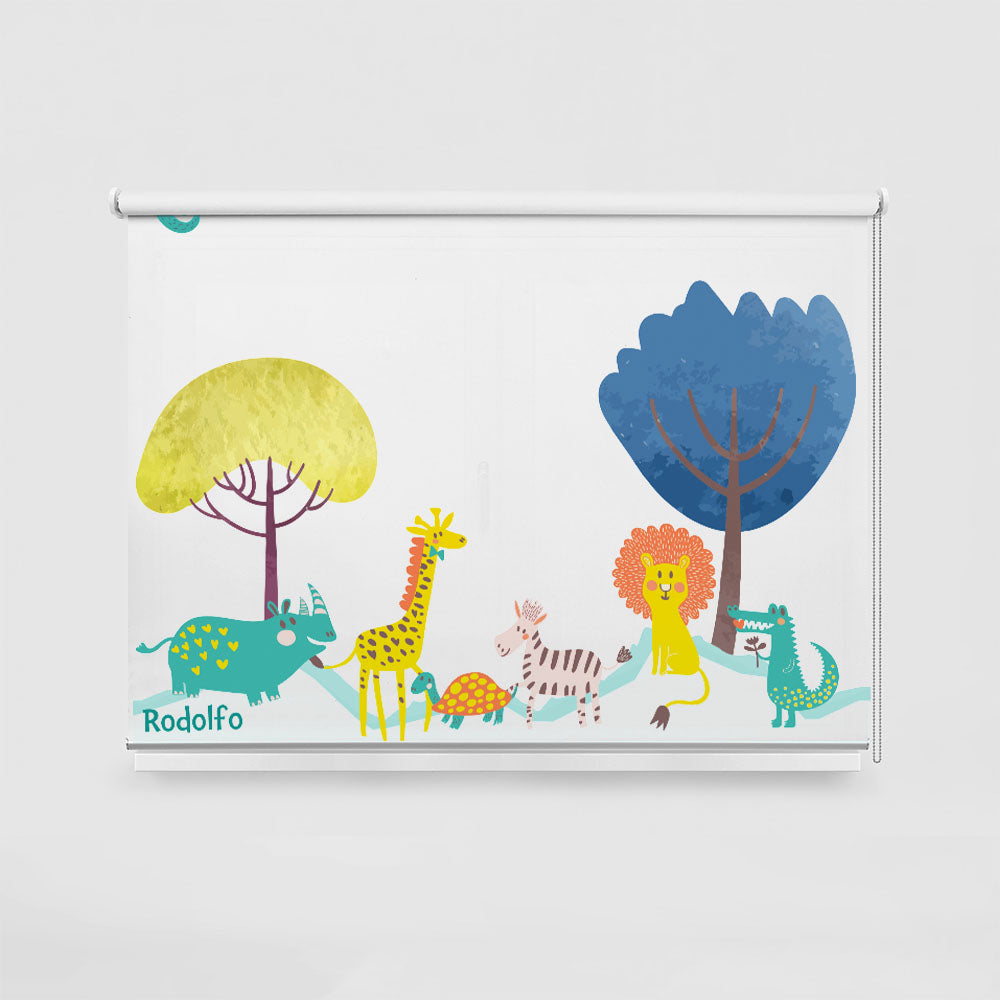 ROLLER ESTAMPADO DIBUJITOS ANIMALES ACUARELA