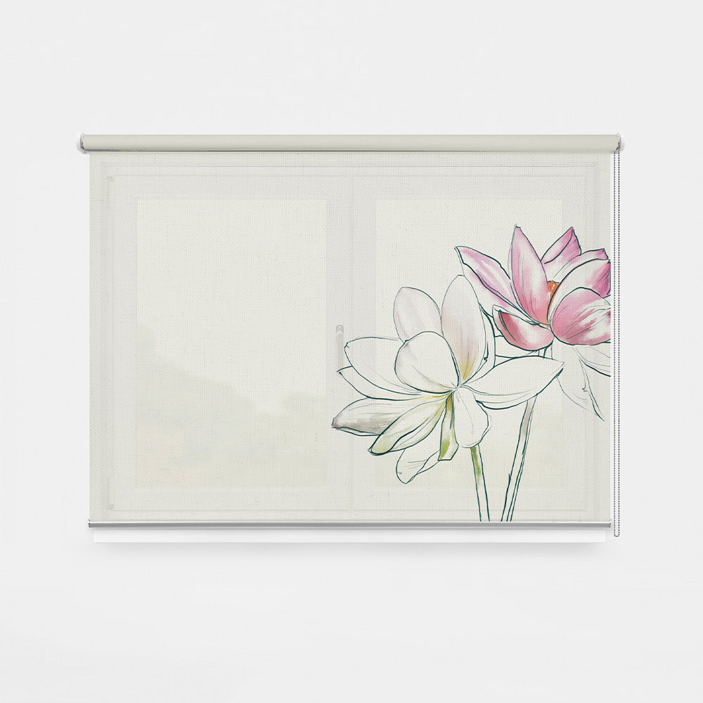 ROLLER ESTAMPADO FLORES ACUARELA SUAVE