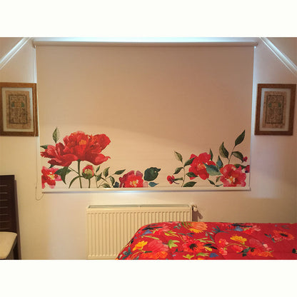 ROLLER ESTAMPADO FLORES CARMIN ACUARELA