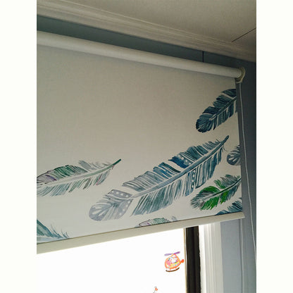 ROLLER ESTAMPADO PLUMAS TURQUESA